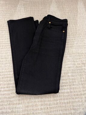 KHAITE Black Straight-Leg Women's Jeans with Gold Rivet Detail